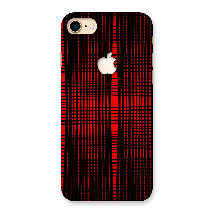 Red Net Design Back Case for iPhone 7 Apple Cut