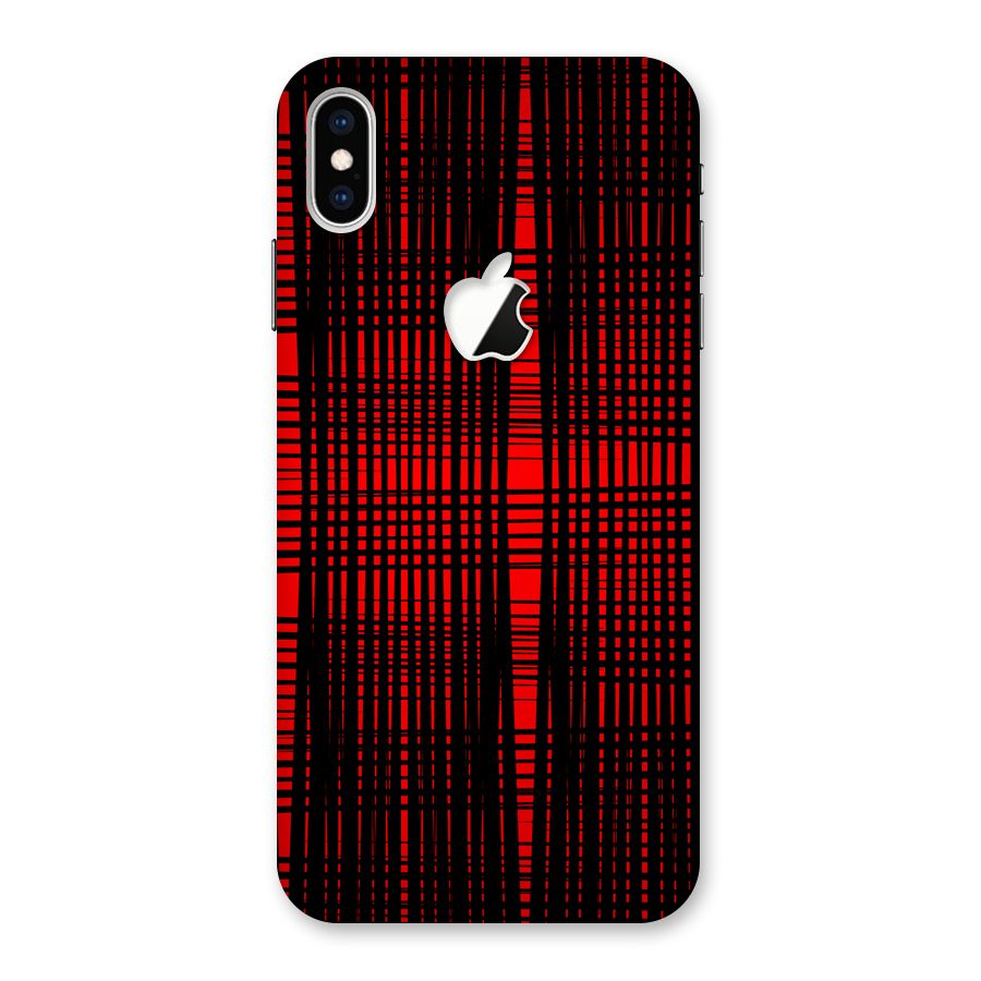 Red Net Design Back Case for iPhone XS Max Apple Cut