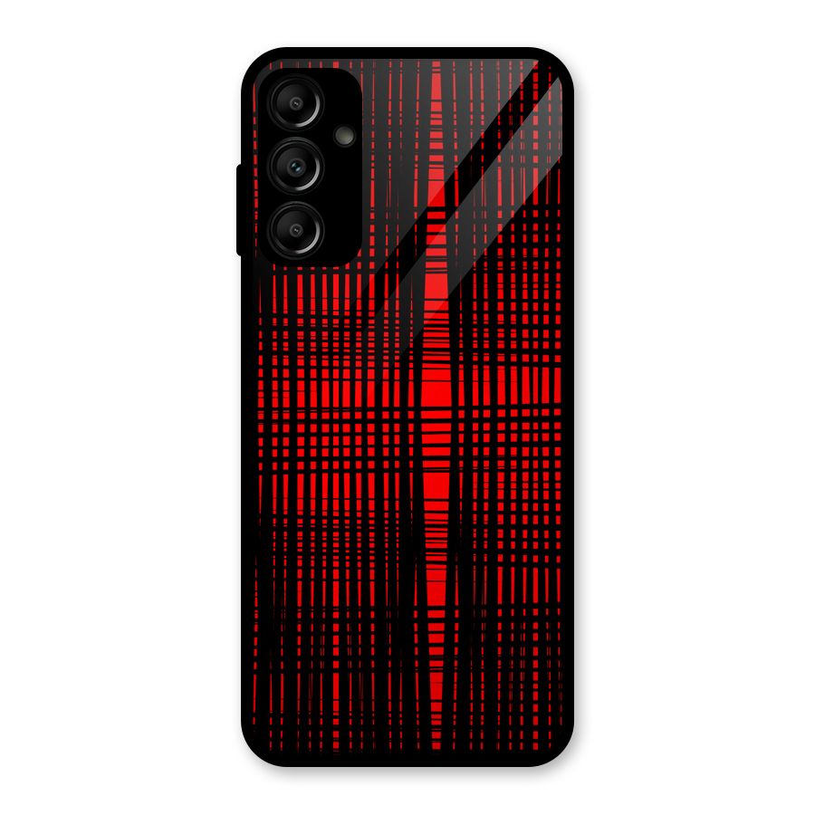 Red Net Design Glass Back Case for Galaxy A14 5G