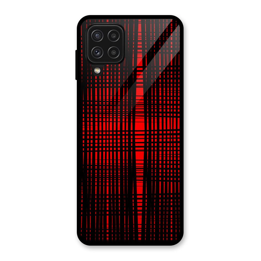 Red Net Design Glass Back Case for Galaxy A22 4G
