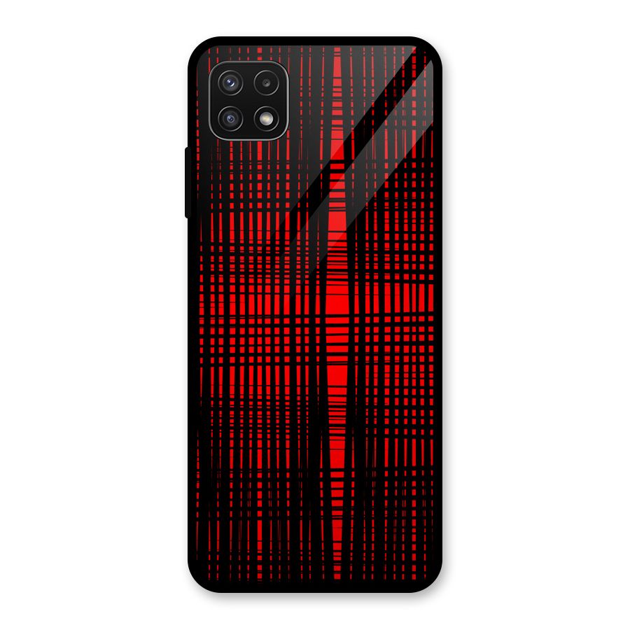 Red Net Design Glass Back Case for Galaxy A22 5G