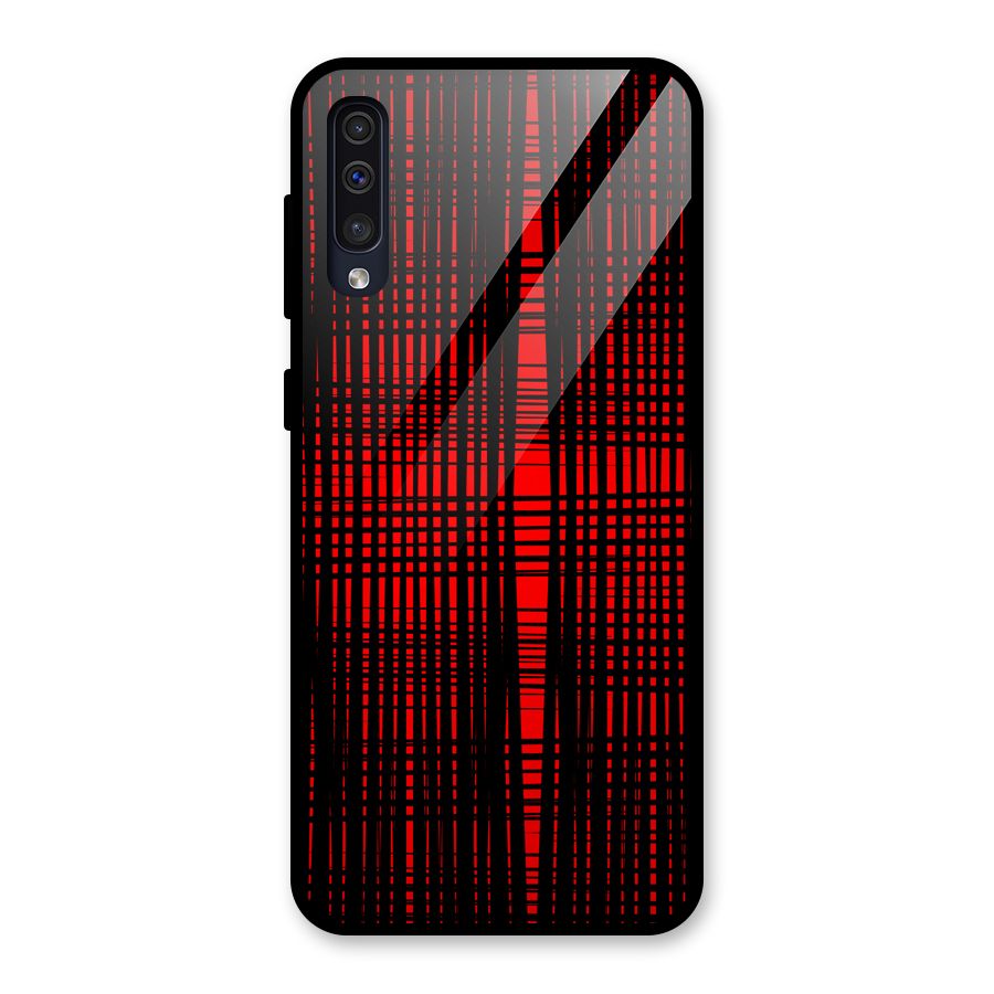Red Net Design Glass Back Case for Galaxy A30s