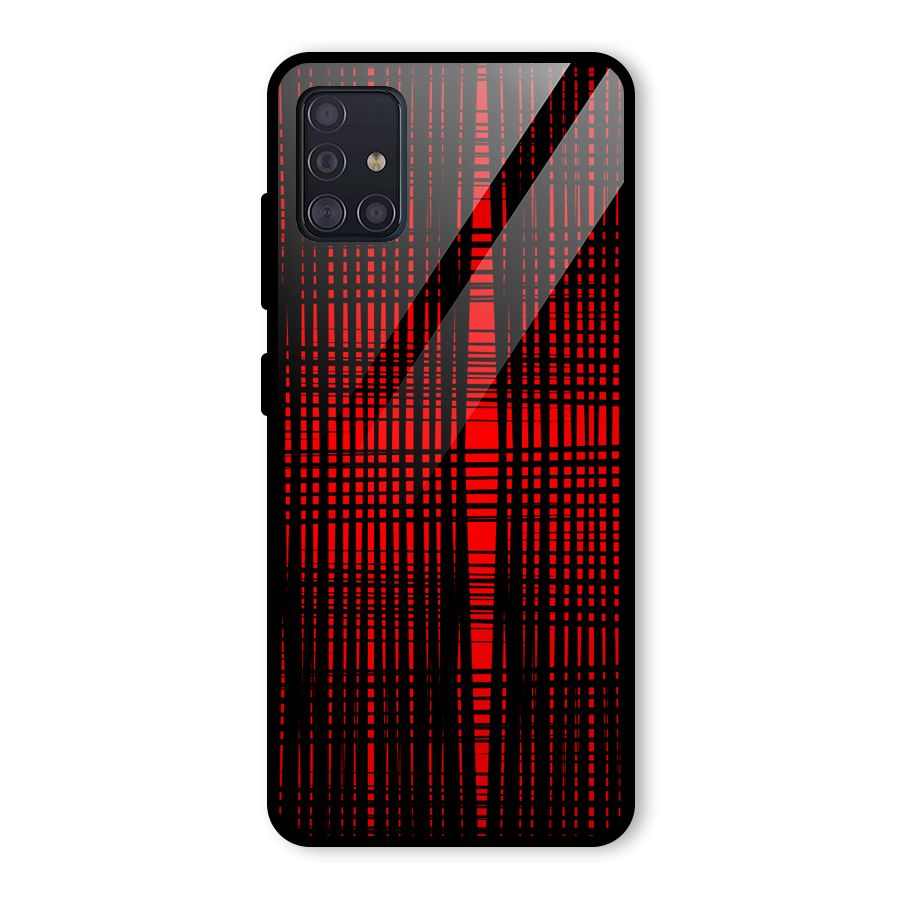 Red Net Design Glass Back Case for Galaxy A51