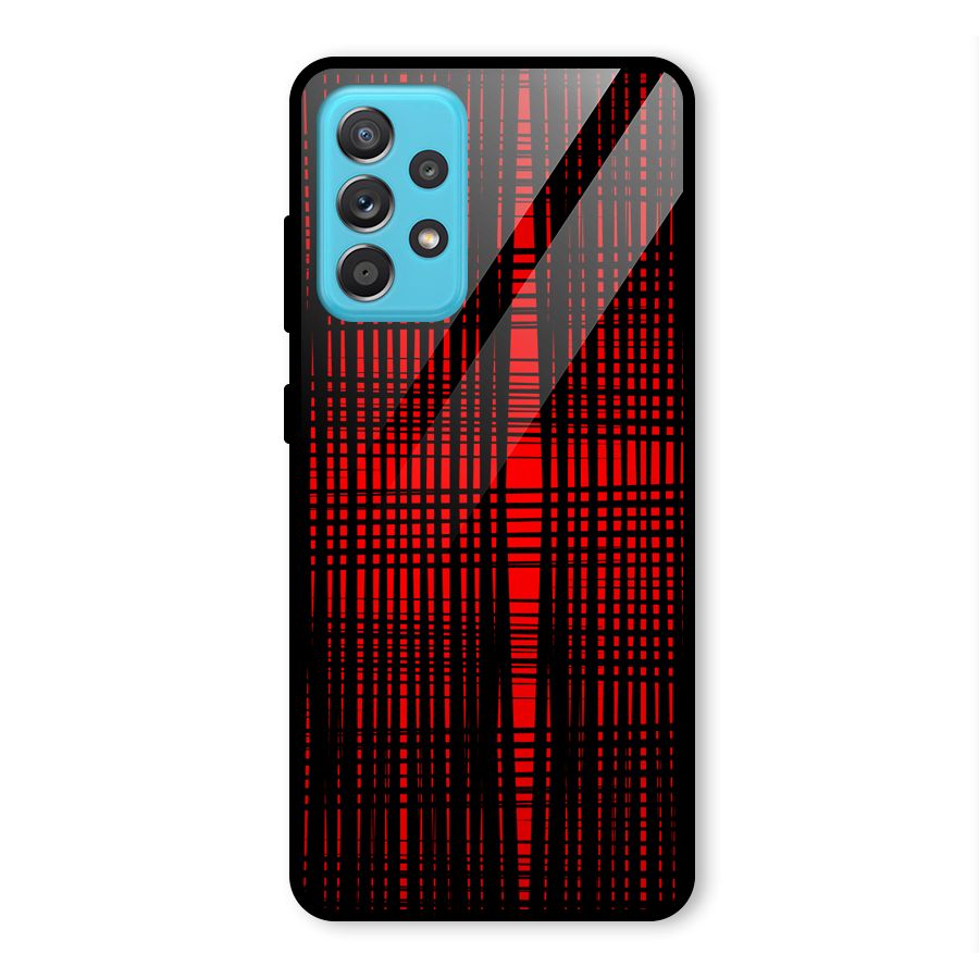 Red Net Design Glass Back Case for Galaxy A52