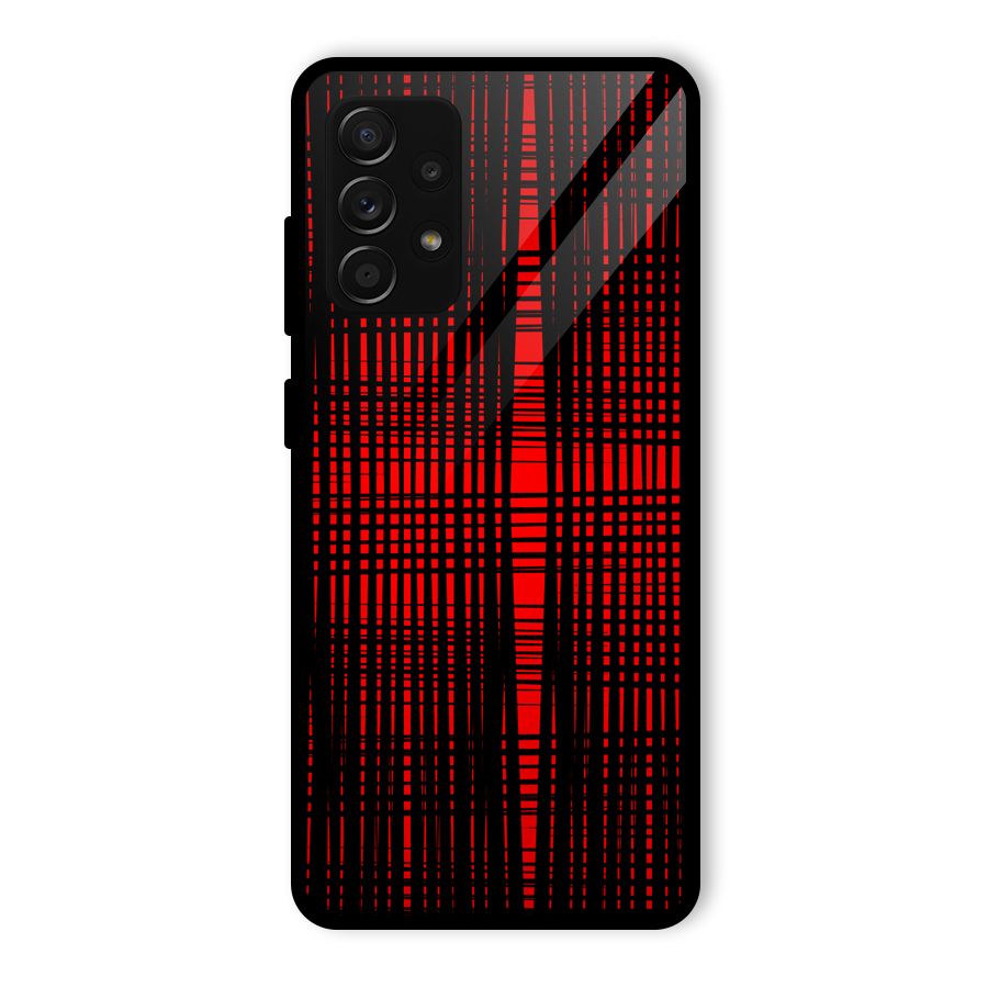 Red Net Design Glass Back Case for Galaxy A53 5G