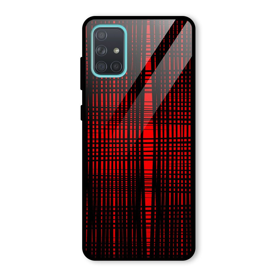 Red Net Design Glass Back Case for Galaxy A71
