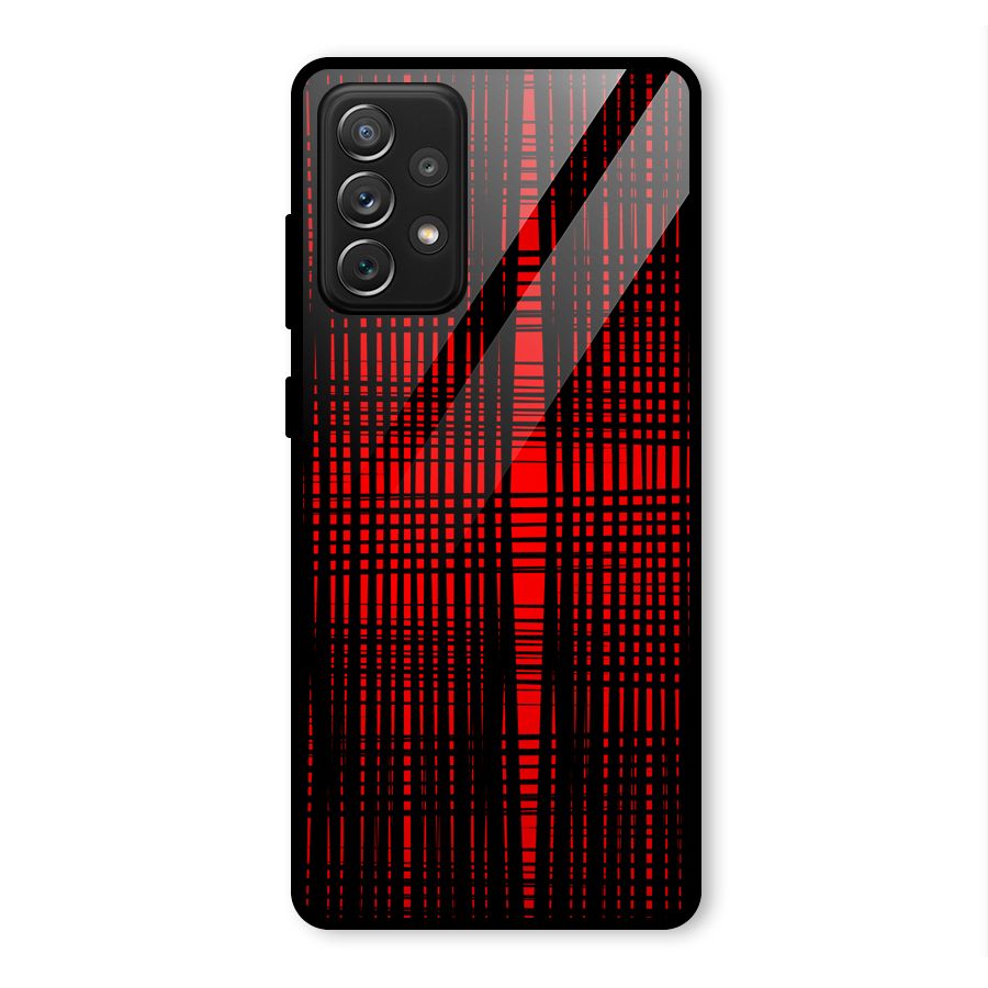 Red Net Design Glass Back Case for Galaxy A72