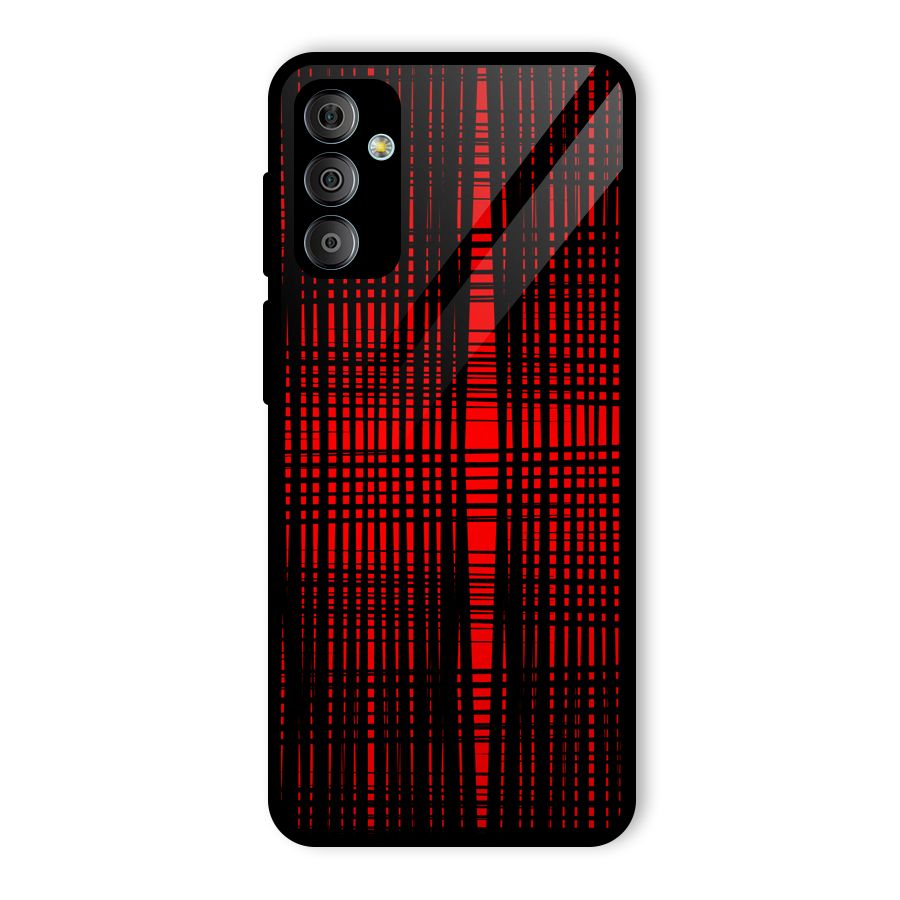 Red Net Design Glass Back Case for Galaxy F23