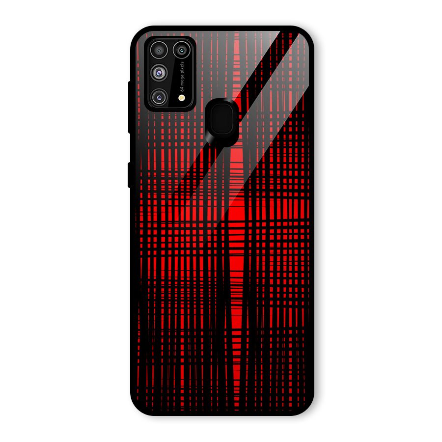 Red Net Design Glass Back Case for Galaxy F41