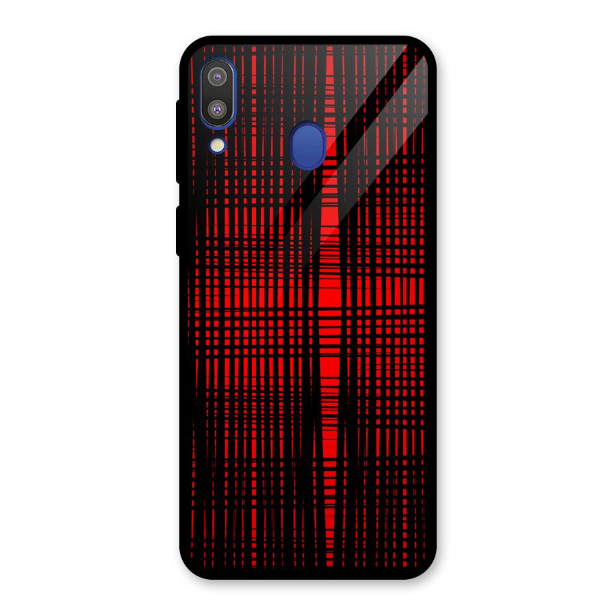 Red Net Design Glass Back Case for Galaxy M20