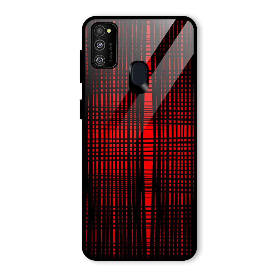 Red Net Design Glass Back Case for Galaxy M30s