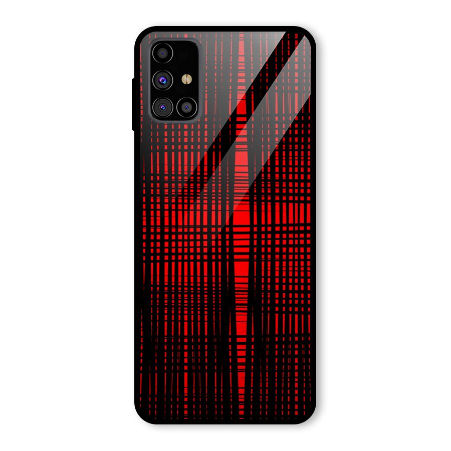 Red Net Design Glass Back Case for Galaxy M31s