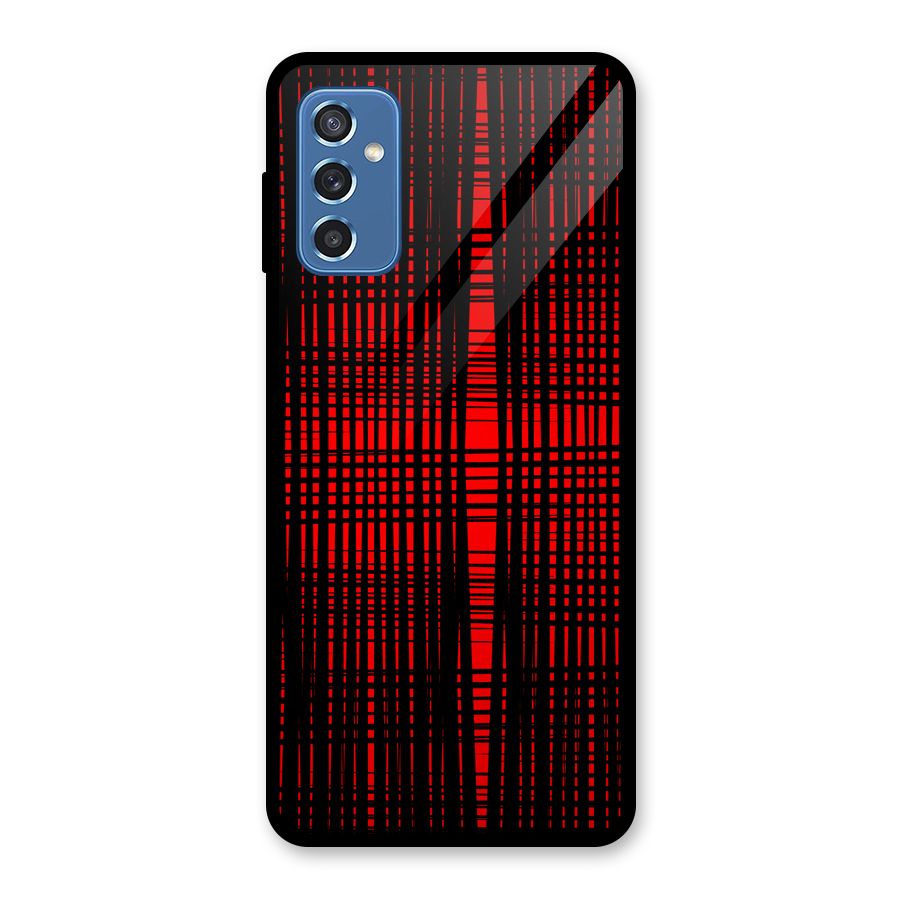 Red Net Design Glass Back Case for Galaxy M52 5G