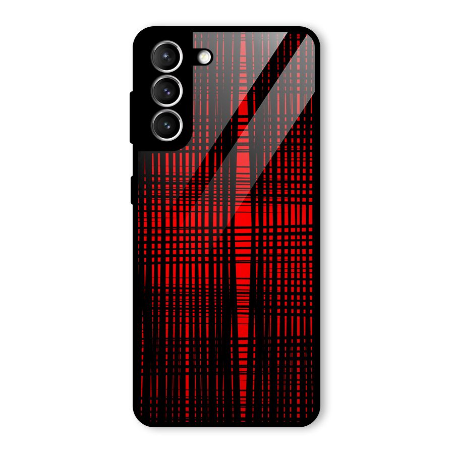 Red Net Design Glass Back Case for Galaxy S21 5G