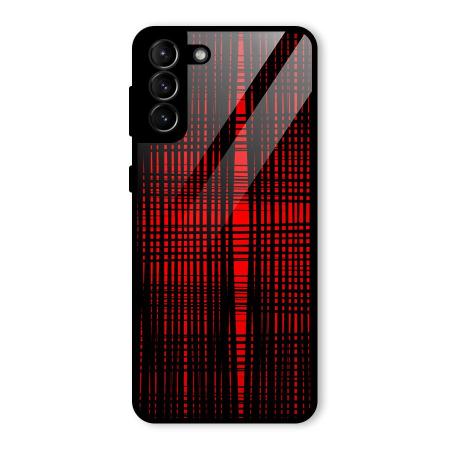 Red Net Design Glass Back Case for Galaxy S21 Plus