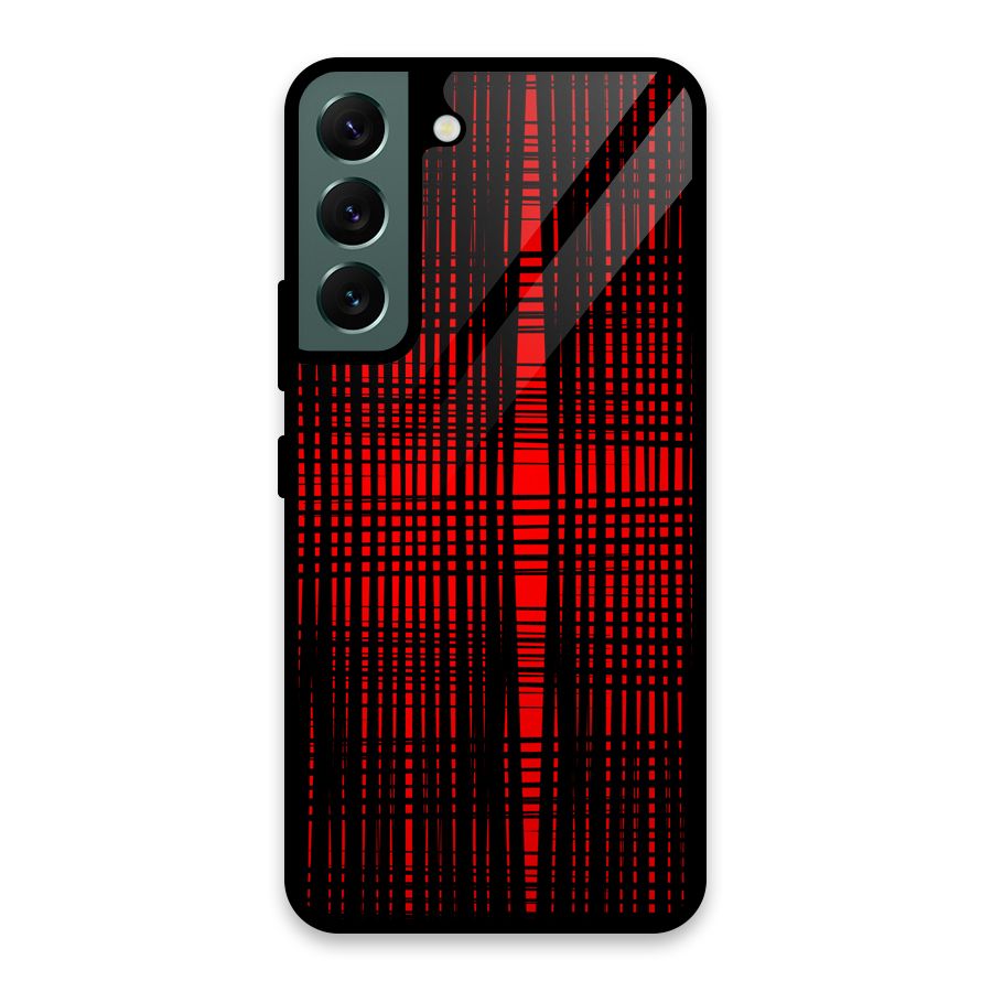 Red Net Design Glass Back Case for Galaxy S22 5G
