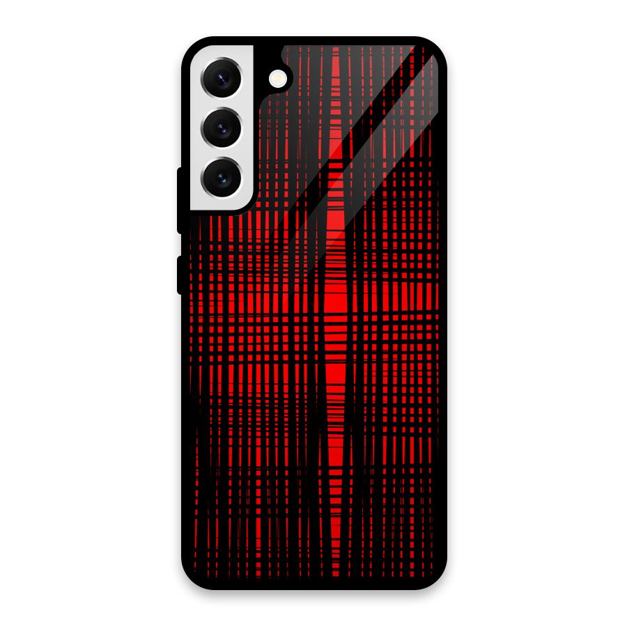Red Net Design Glass Back Case for Galaxy S22 Plus 5G
