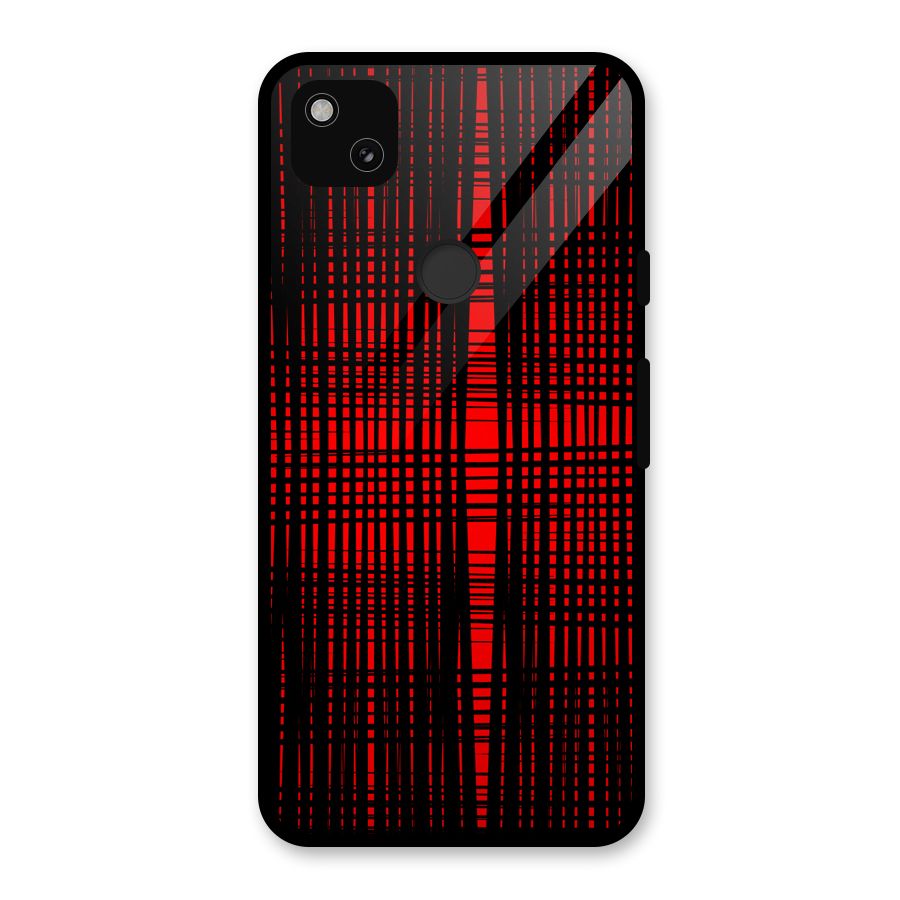 Red Net Design Glass Back Case for Google Pixel 4a