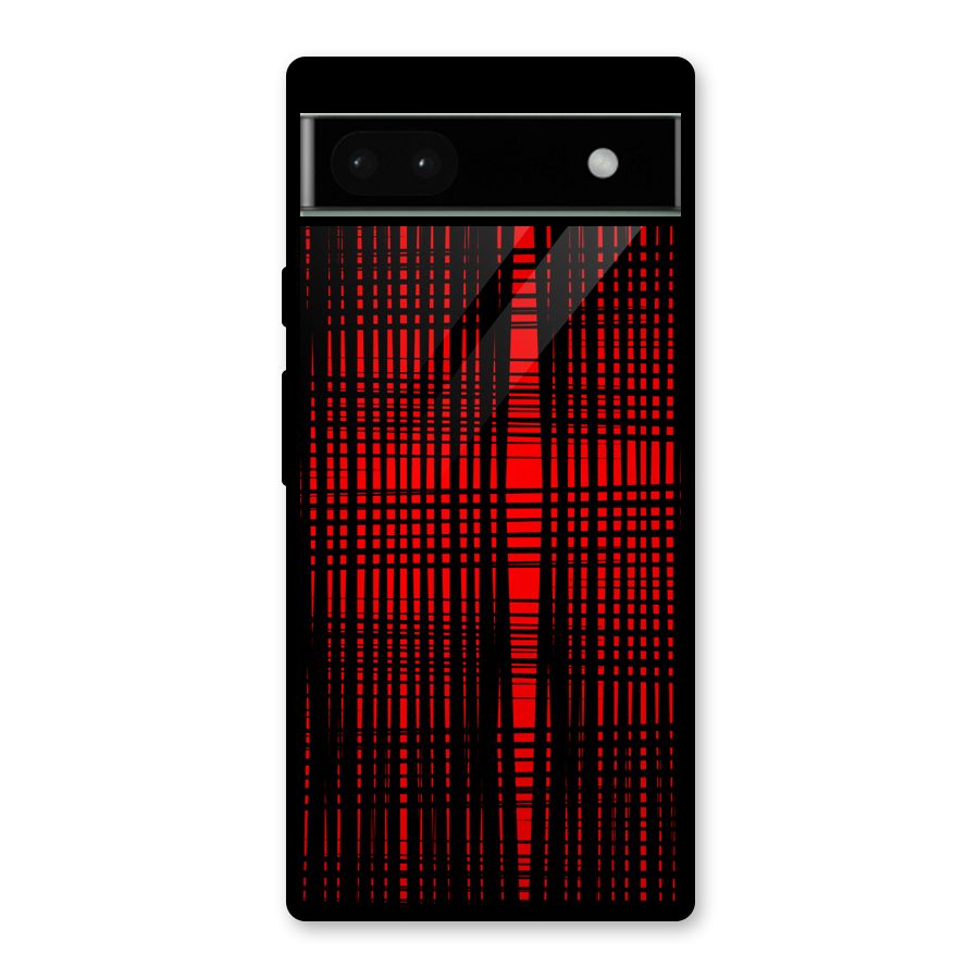 Red Net Design Glass Back Case for Google Pixel 6a