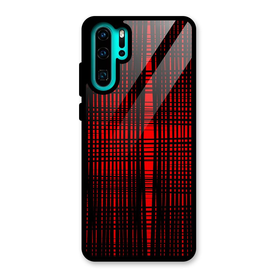 Red Net Design Glass Back Case for Huawei P30 Pro