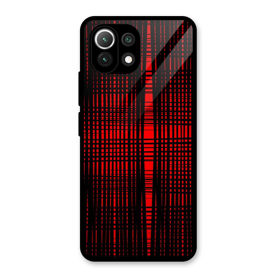 Red Net Design Glass Back Case for Mi 11 Lite