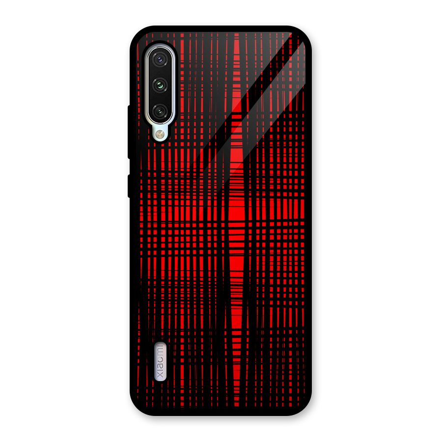 Red Net Design Glass Back Case for Mi A3