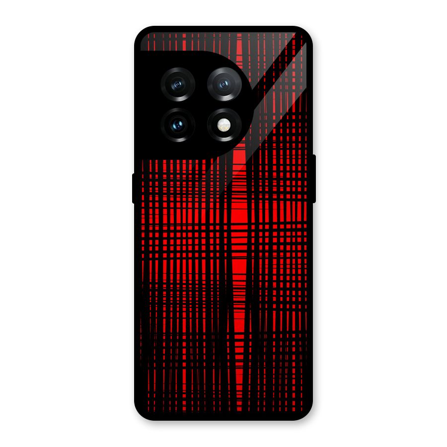 Red Net Design Glass Back Case for OnePlus 11