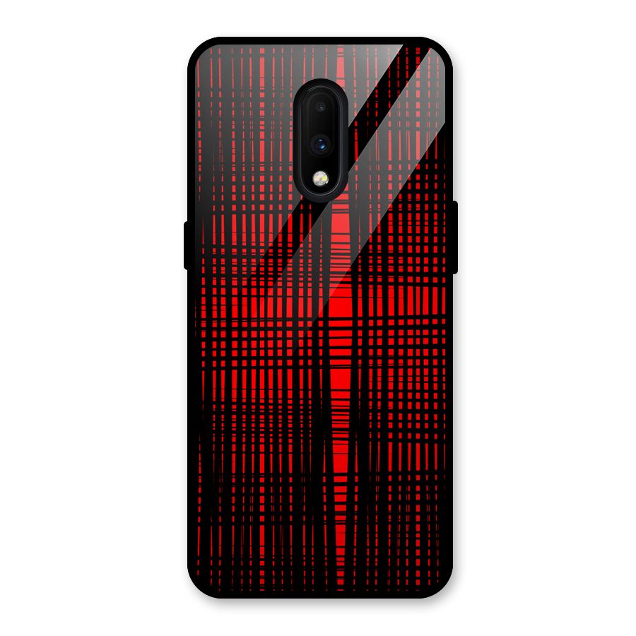 Red Net Design Glass Back Case for OnePlus 7
