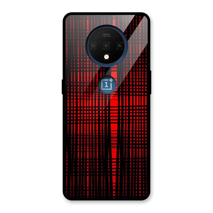 Red Net Design Glass Back Case for OnePlus 7T
