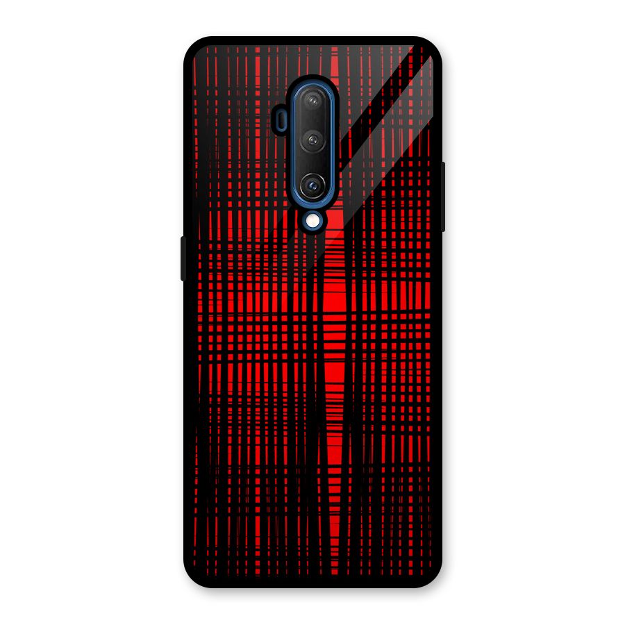 Red Net Design Glass Back Case for OnePlus 7T Pro