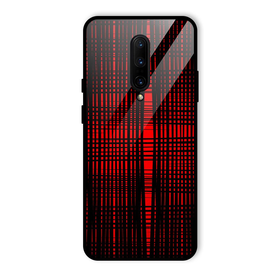Red Net Design Glass Back Case for OnePlus 7 Pro