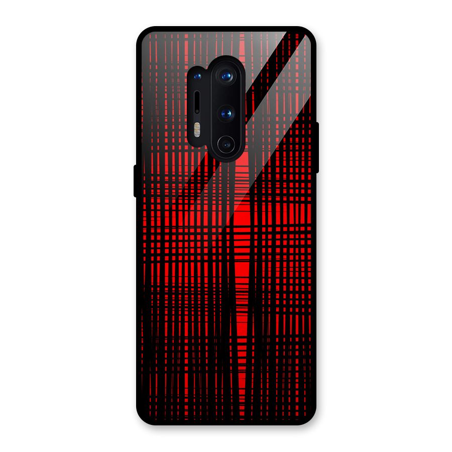 Red Net Design Glass Back Case for OnePlus 8 Pro