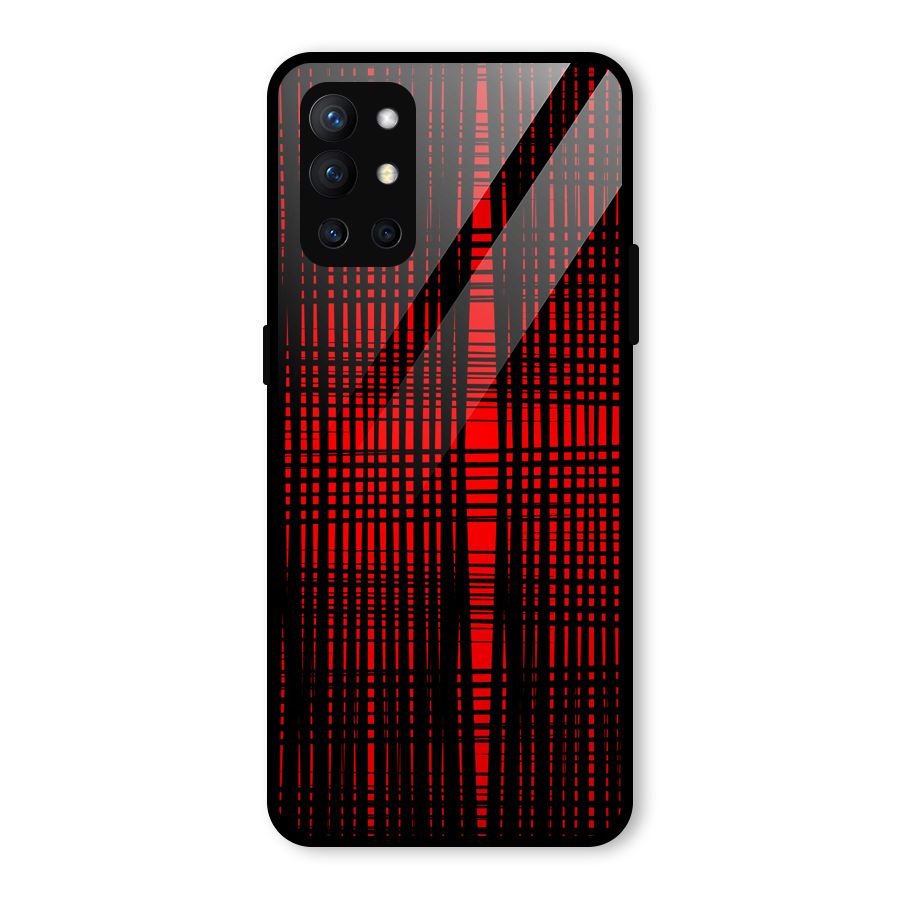 Red Net Design Glass Back Case for OnePlus 9R