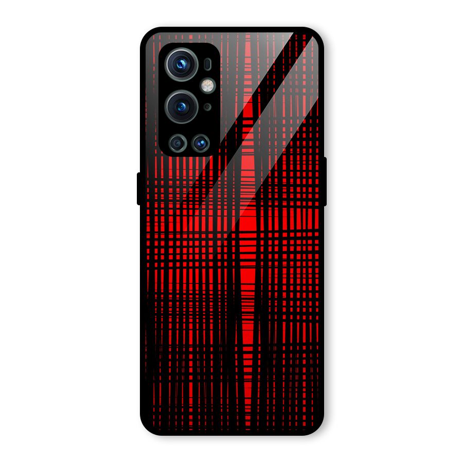 Red Net Design Glass Back Case for OnePlus 9 Pro