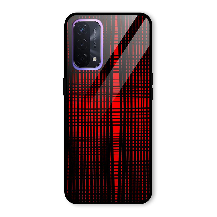 Red Net Design Glass Back Case for Oppo A74 5G
