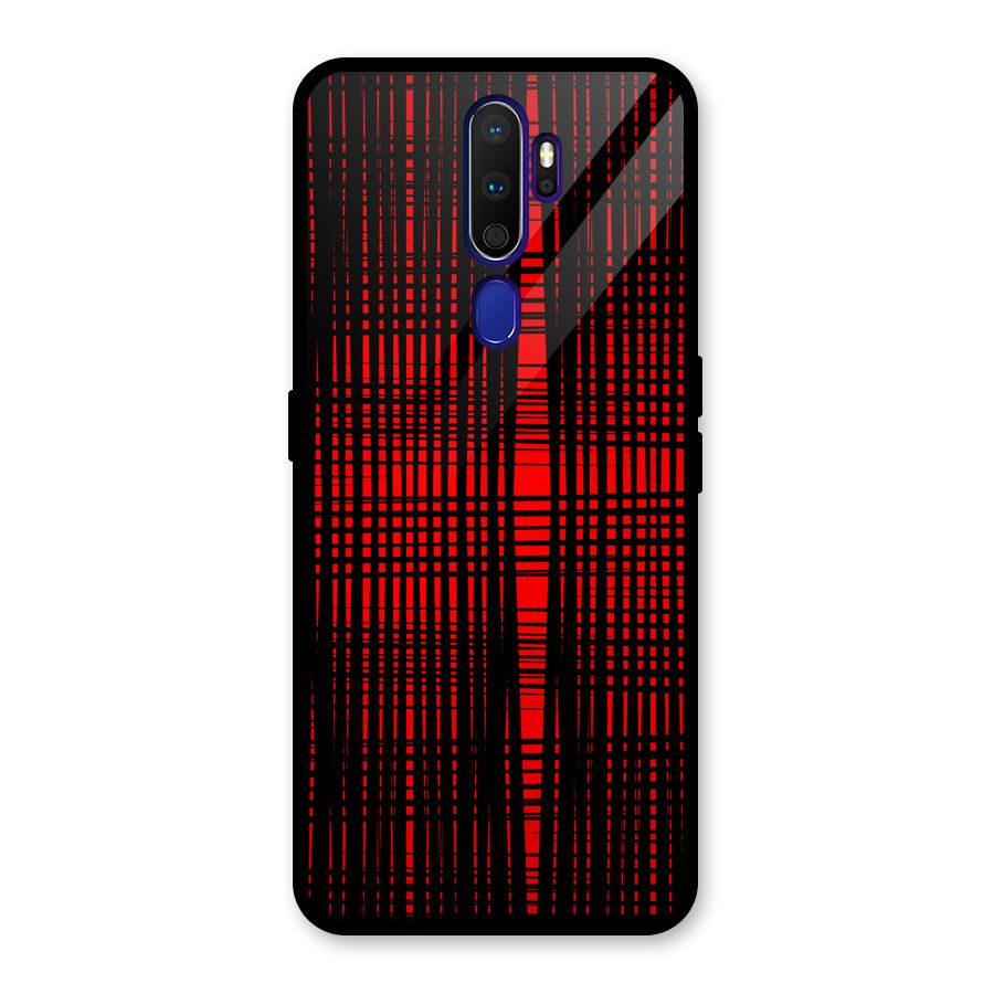 Red Net Design Glass Back Case for Oppo A9 (2020)