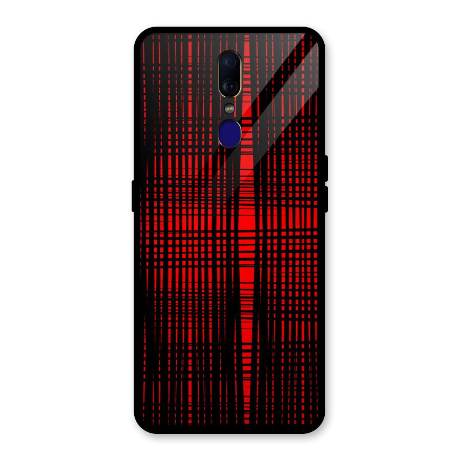 Red Net Design Glass Back Case for Oppo F11