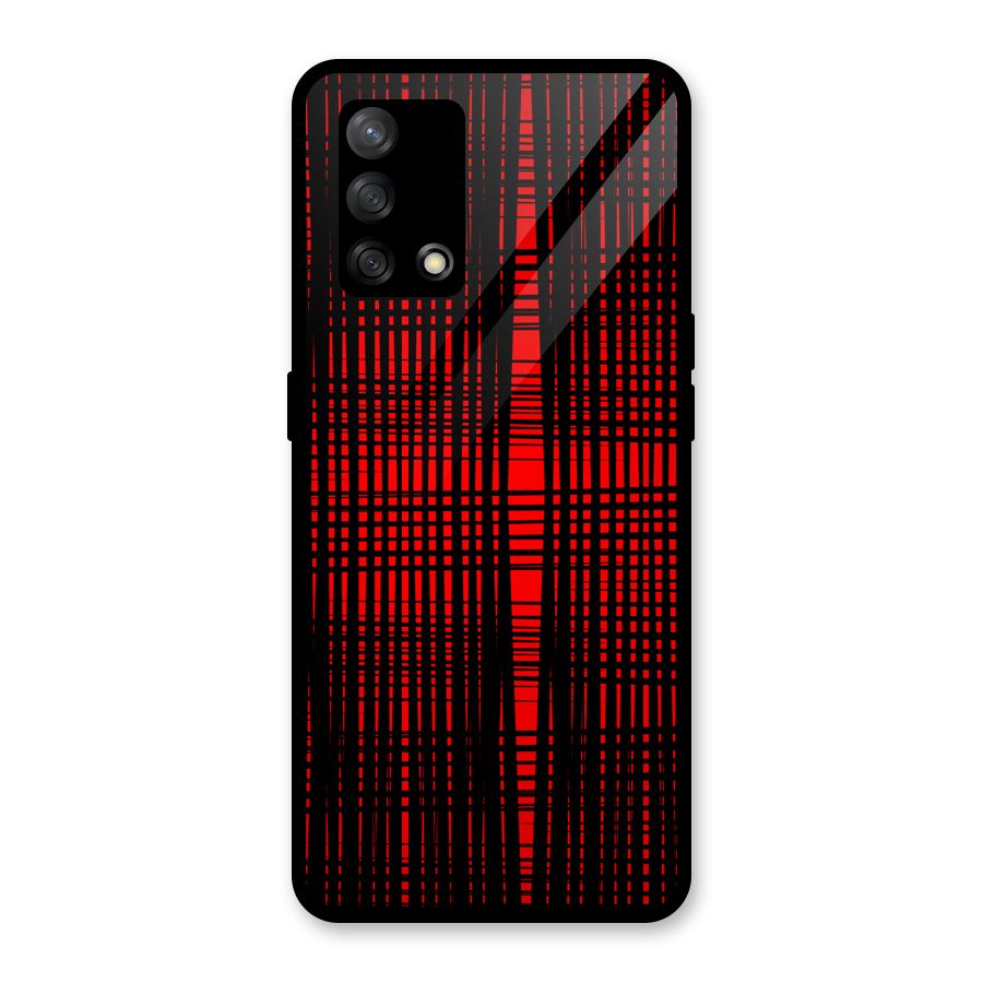 Red Net Design Glass Back Case for Oppo F19