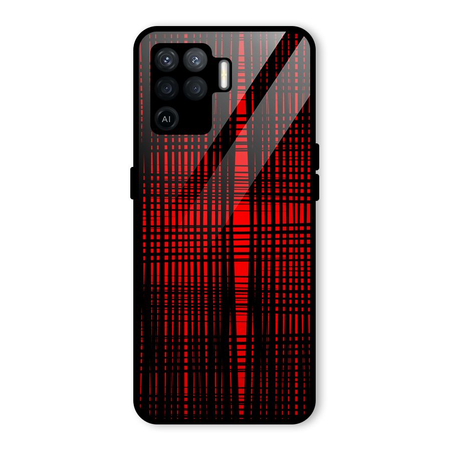 Red Net Design Glass Back Case for Oppo F19 Pro