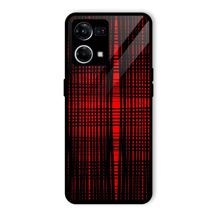 Red Net Design Glass Back Case for Oppo F21 Pro 4G