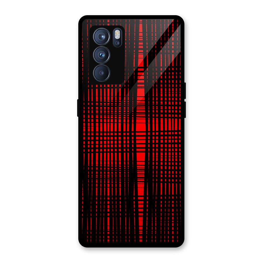 Red Net Design Glass Back Case for Oppo Reno6 Pro 5G