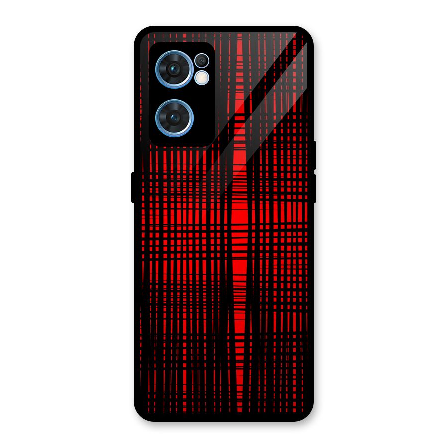 Red Net Design Glass Back Case for Oppo Reno7 5G
