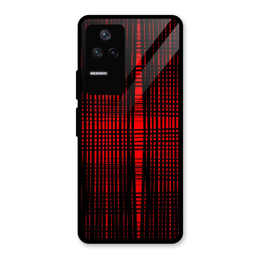 Red Net Design Glass Back Case for Poco F4 5G