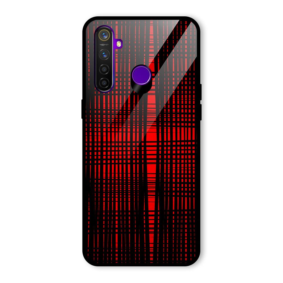 Red Net Design Glass Back Case for Realme 5 Pro