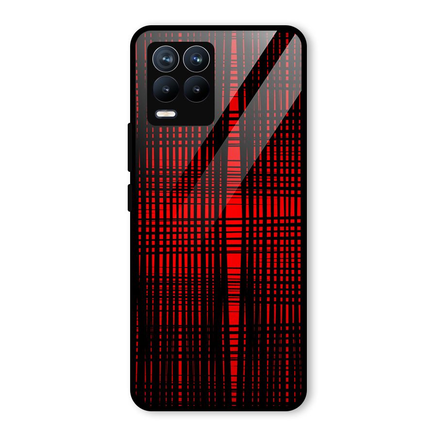 Red Net Design Glass Back Case for Realme 8 Pro