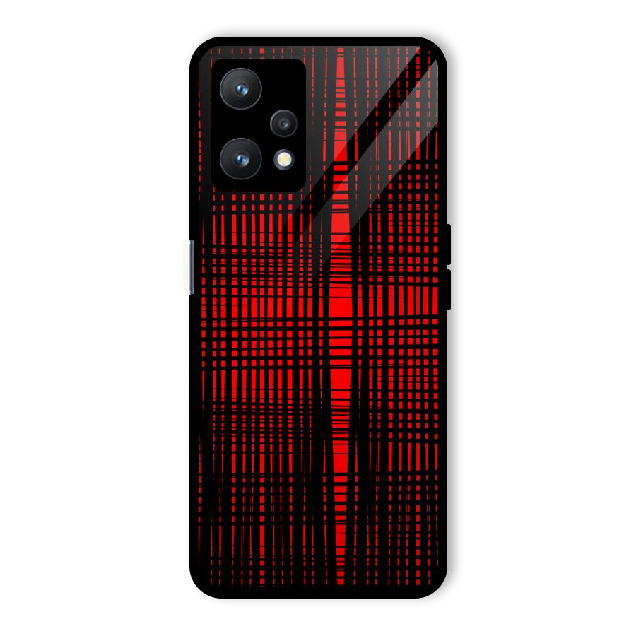 Red Net Design Glass Back Case for Realme 9 Pro 5G