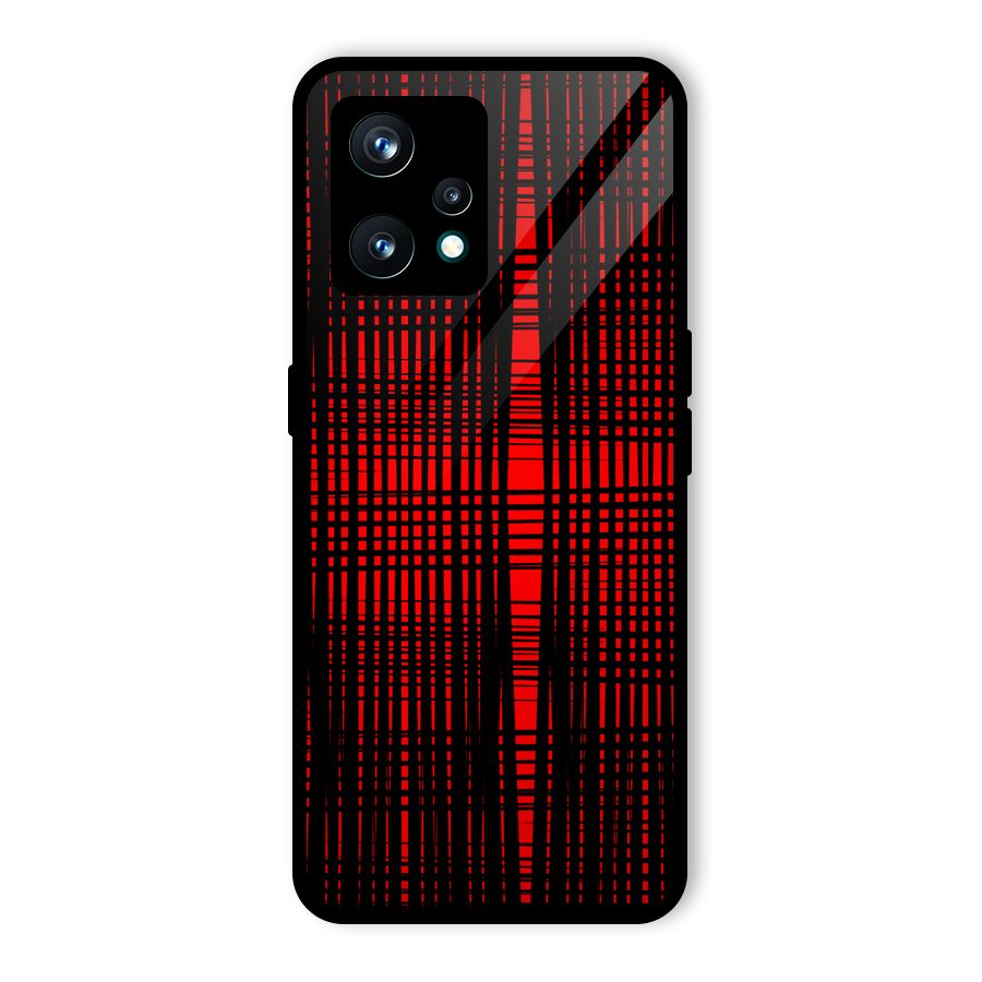 Red Net Design Glass Back Case for Realme 9 Pro Plus 5G