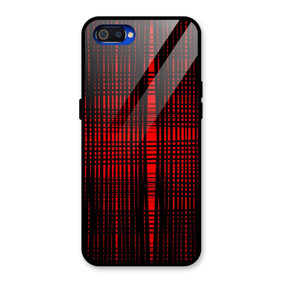 Red Net Design Glass Back Case for Realme C2