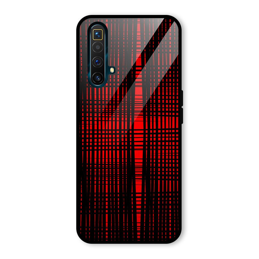 Red Net Design Glass Back Case for Realme X3
