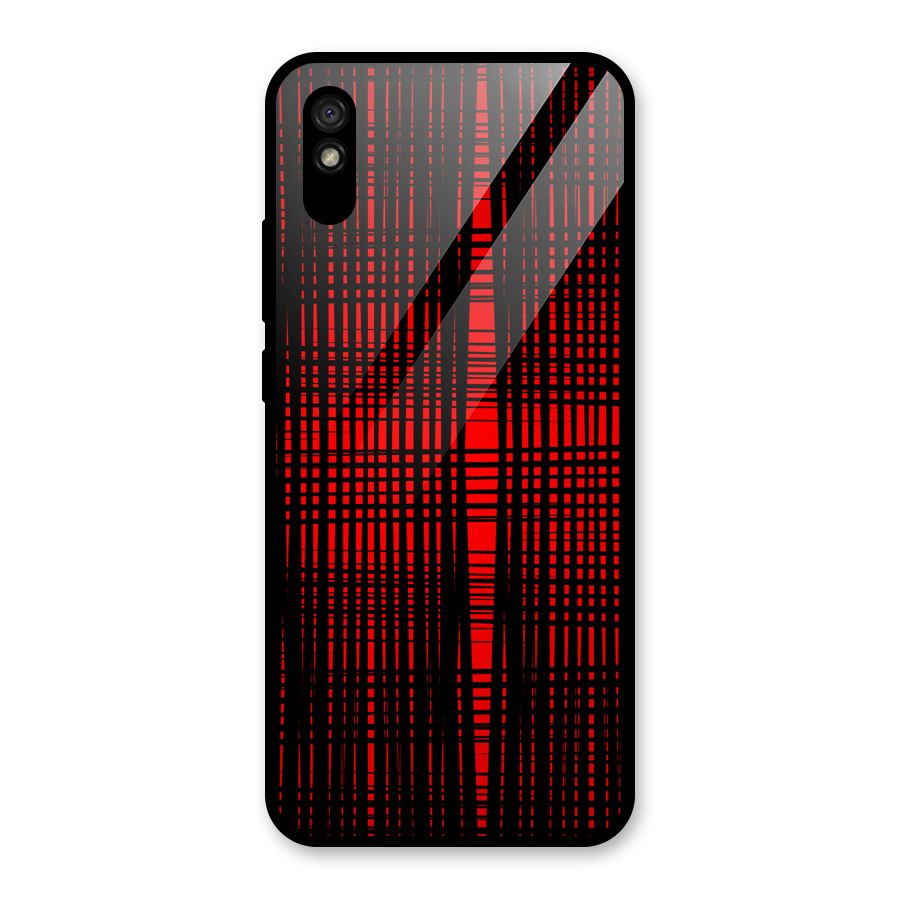 Red Net Design Glass Back Case for Redmi 9A